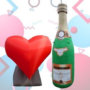 Opblaasbaar Hart en Champagnefles Combi Deal Opblaasbaar Hart en Champagnefles Combi Deal