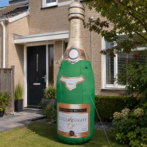 Sarah Abraham Express - opblaasbare Champagnefles huren voor feest, verjaardag, opening, pensioen Sarah Abraham Express - opblaasbare Champagnefles huren voor feest, verjaardag, opening, pensioen